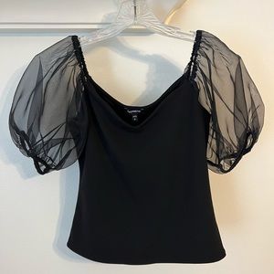 Puff sleeve black top from Express